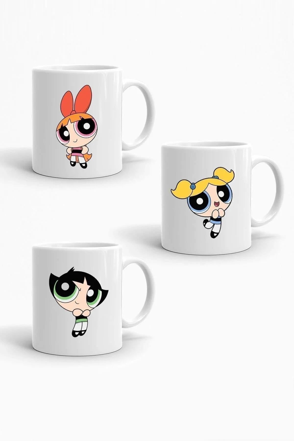 ESC BUTİK 3 lü Powerpuff Girls Baskılı Kupa Bardak