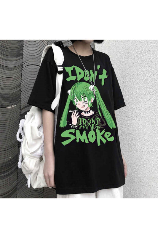 Anime Siyah I Don't Smoke Unisex T-shirt