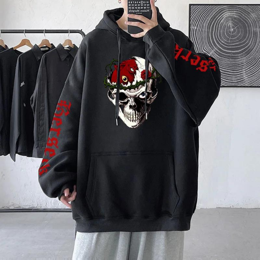 ESC BUTİK Anime Bersek Baskılı Oversize Hoodie