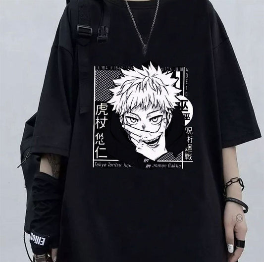 ESC BUTİK Anime Jujutsu Kaisen Eyes Unisex Siyah Oversize T-shirt