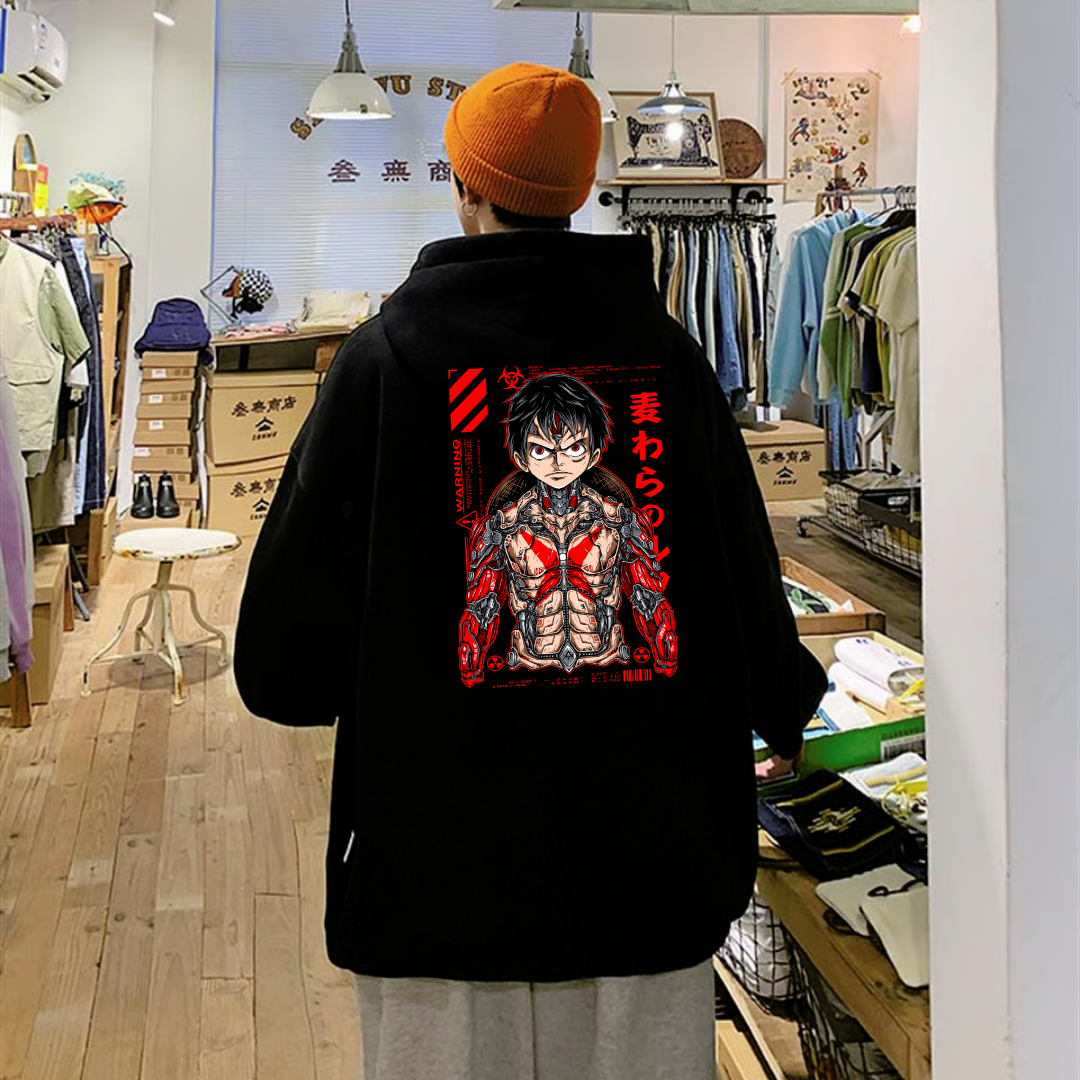 ESC BUTİK Anime One Piece Monkey D. Luffy Oversize Hoodie