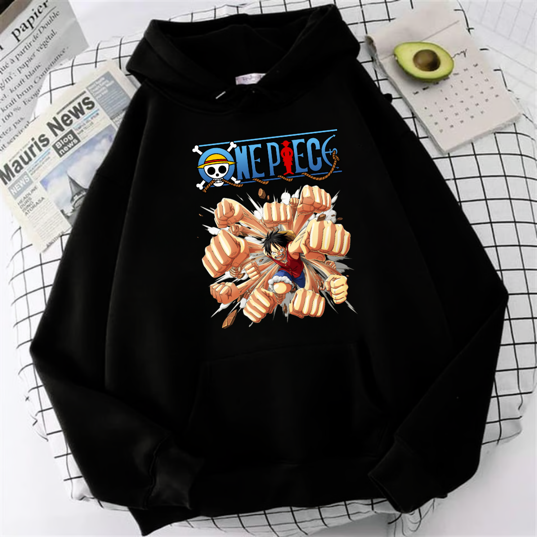 ESC BUTİK Anime One Piece Monkey D. Luffy Oversize Hoodie