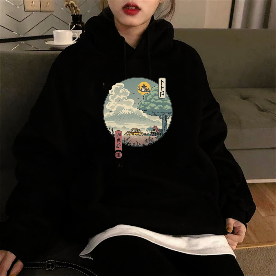 ESC BUTİK Anime Totoro Oversize Hoodie