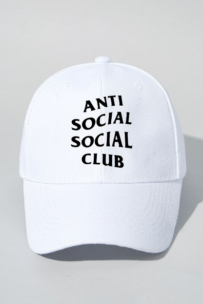 ESC BUTİK Anti Social Club Beyaz Şapka