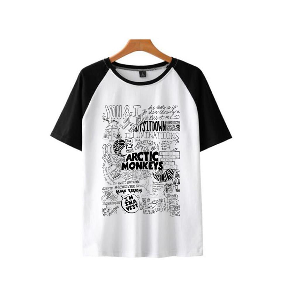 ESC BUTİK Arctic Monkeys Poster Baskılı Reglan Kol Beyaz Unisex Oversize T-shirt