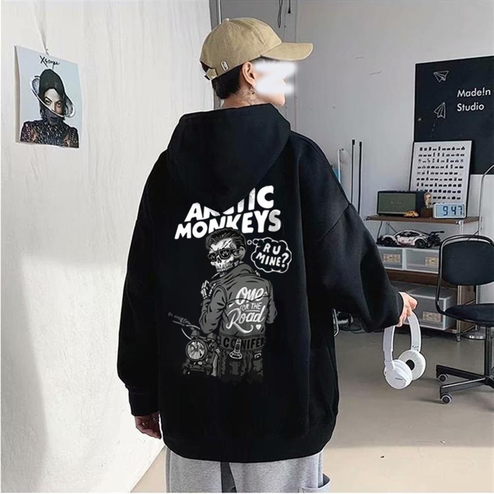 ESC BUTİK Arctic Monkeys Sırt Baskılı Siyah Unisex Oversize Kapüşonlu Sweatshirt