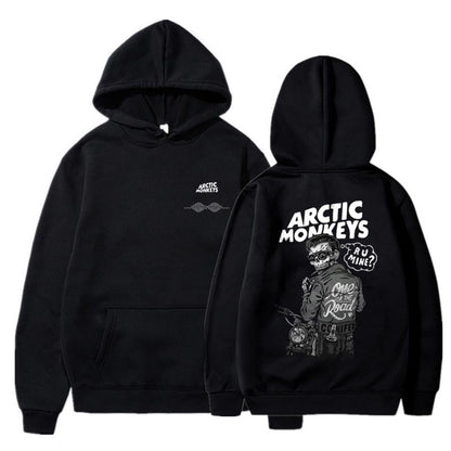 ESC BUTİK Arctic Monkeys Sırt Baskılı Siyah Unisex Oversize Kapüşonlu Sweatshirt