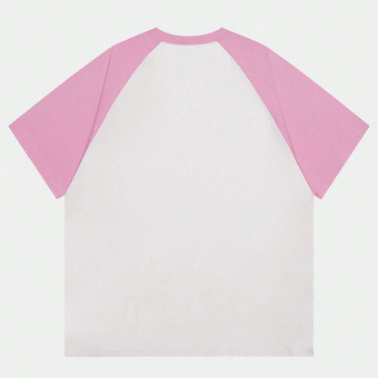 ESC BUTİK  Beyaz Unisex Pembe Reglan 911 GT3 T-Shirt