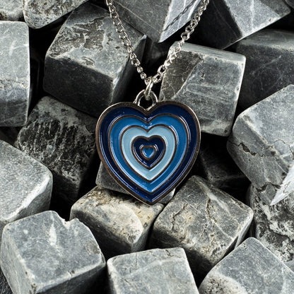 ESC BUTİK Blue Heart Charm Kolye