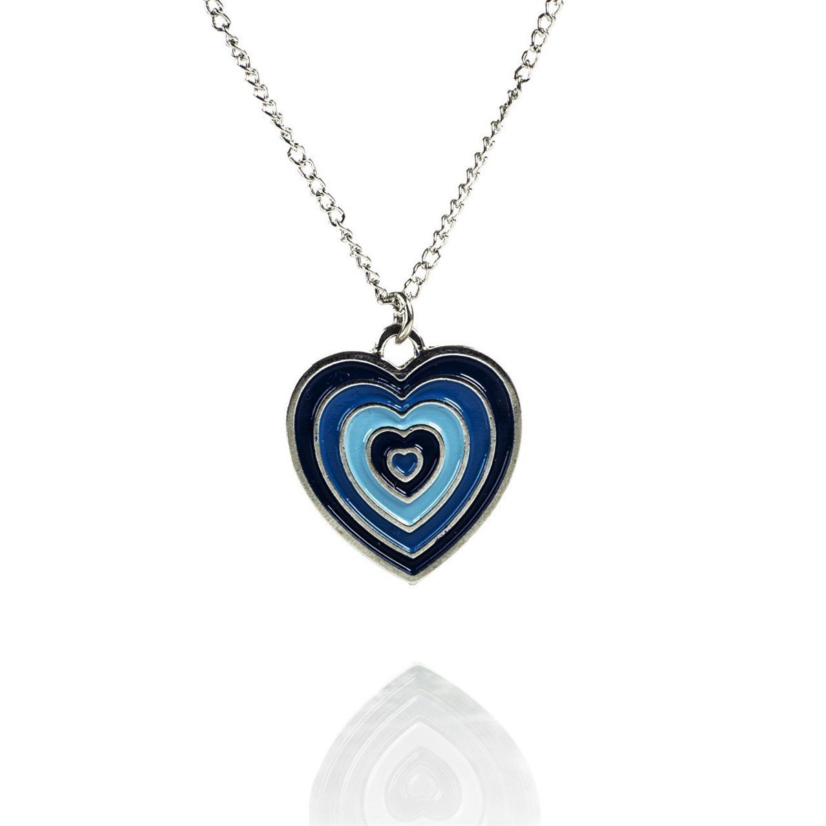 ESC BUTİK Blue Heart Charm Kolye