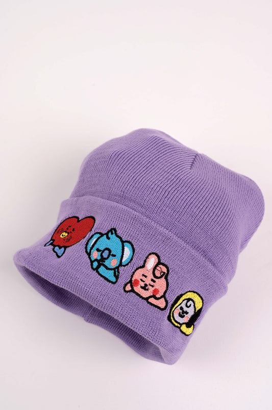 ESC BUTİK Bt21 Nakış İşleme Unisex Mor Bere