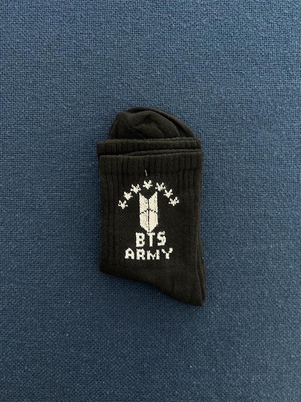 ESC BUTİK BTS Army Unisex Siyah Kolej Çorap