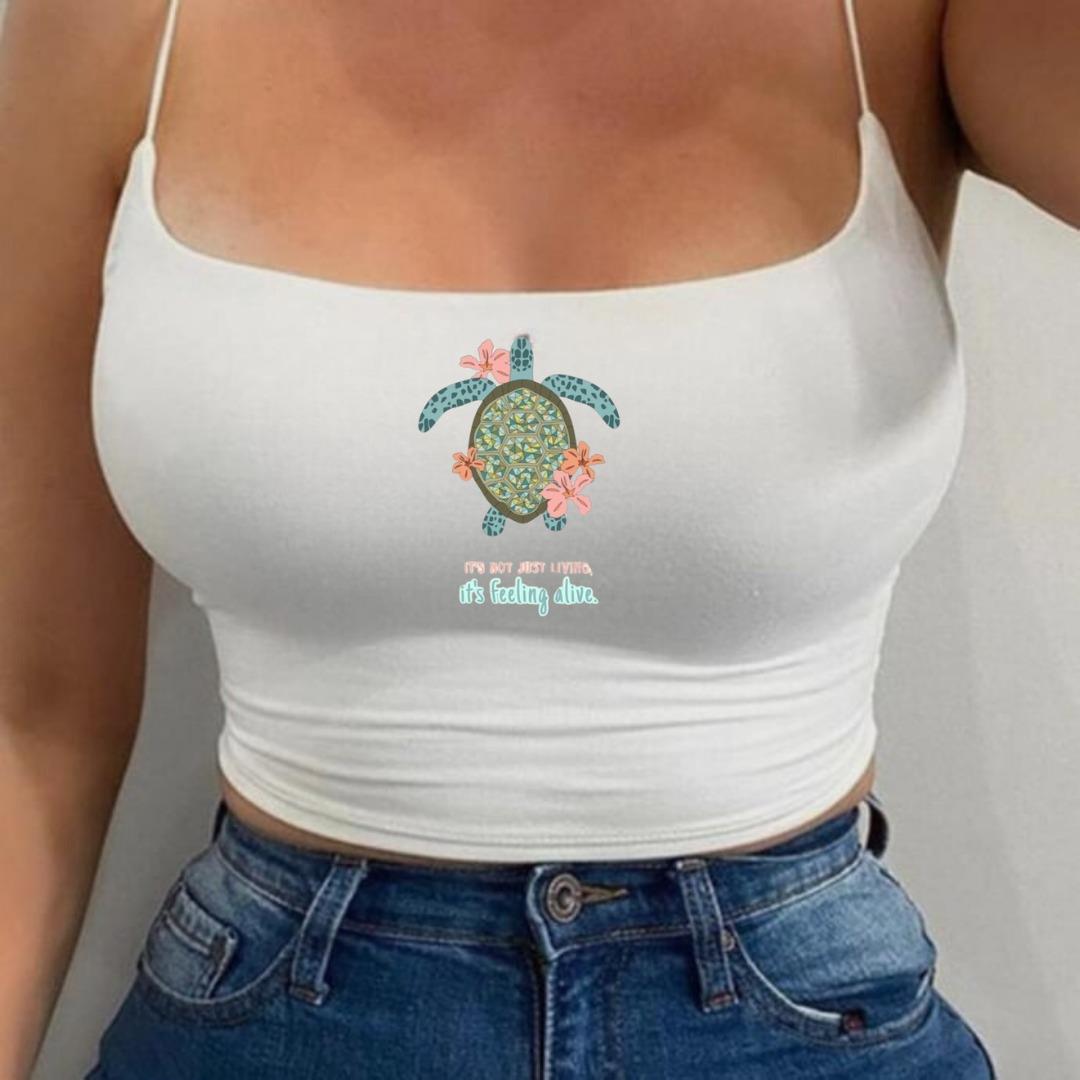 ESC BUTİK Caretta Caretta Beyaz Ip Askılı Büstiyer Crop