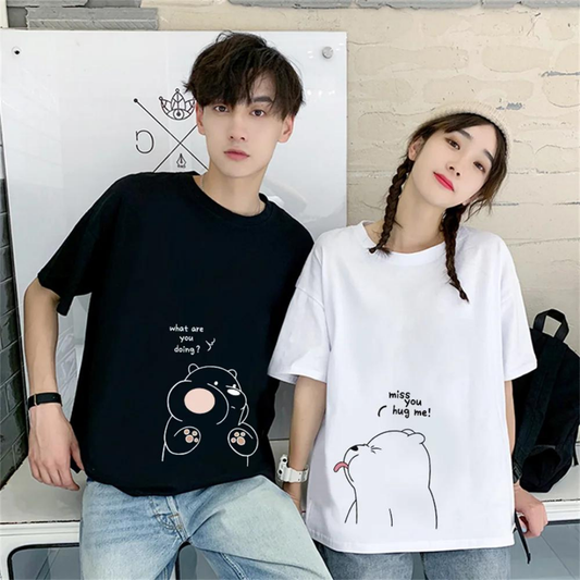 ESC BUTİK Çift Kombini Cute Couple T-Shirt