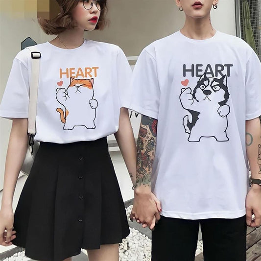 ESC BUTİK Çift Kombini Heart T-Shirt