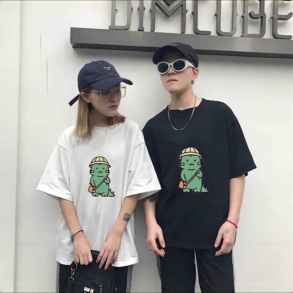 ESC BUTİK Çift Kombini Kawaii Dinosaur T-Shirt