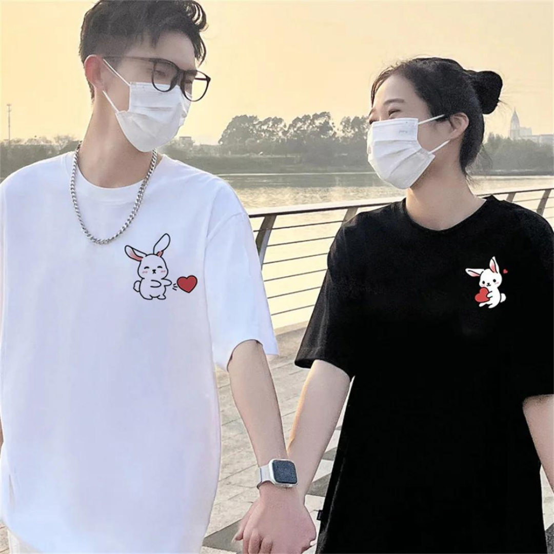 ESC BUTİK Çift Kombini Rabbit Couple T-Shirt