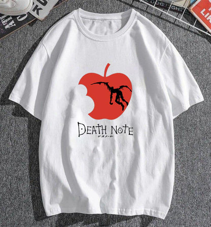 ESC BUTİK Death Note Logo Beyaz Unisex Oversize T-shirt