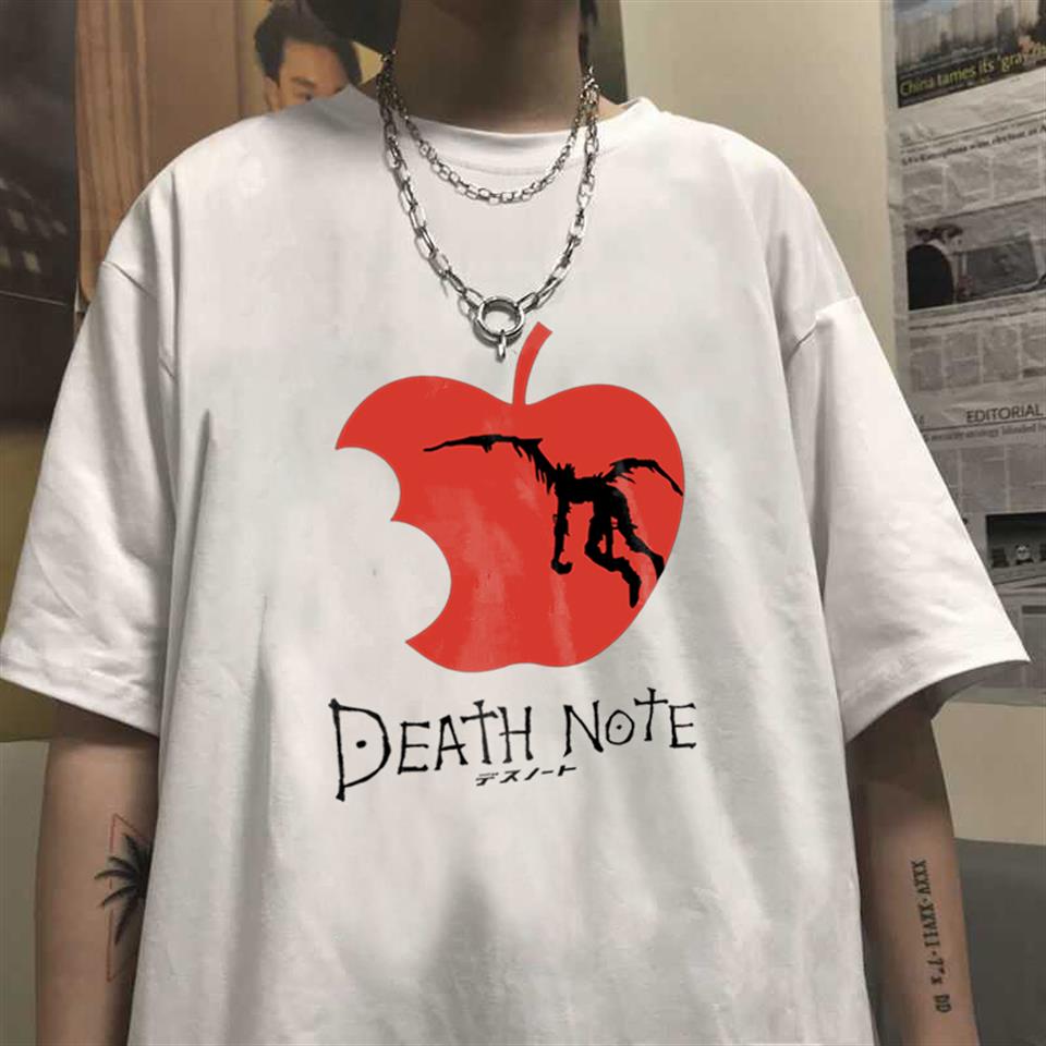 ESC BUTİK Death Note Logo Beyaz Unisex Oversize T-shirt