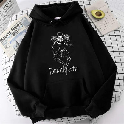 ESC BUTİK Death Note Ryuk Baskılı Siyah Unisex Oversize Kapüşonlu Sweatshirt