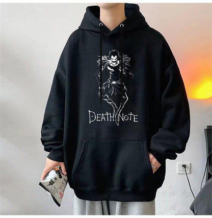 ESC BUTİK Death Note Ryuk Baskılı Siyah Unisex Oversize Kapüşonlu Sweatshirt