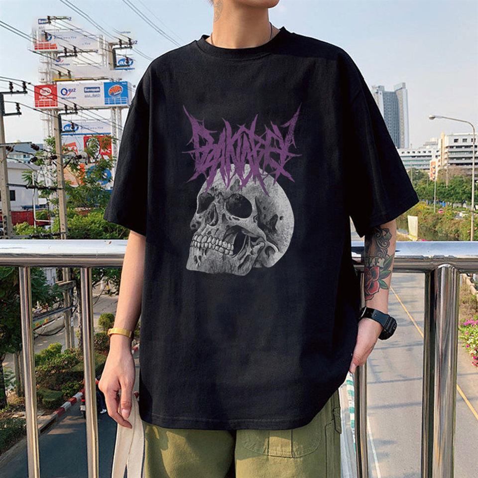 ESC BUTİK Deathless Skull Baskılı Siyah Unisex Oversize T-shirt