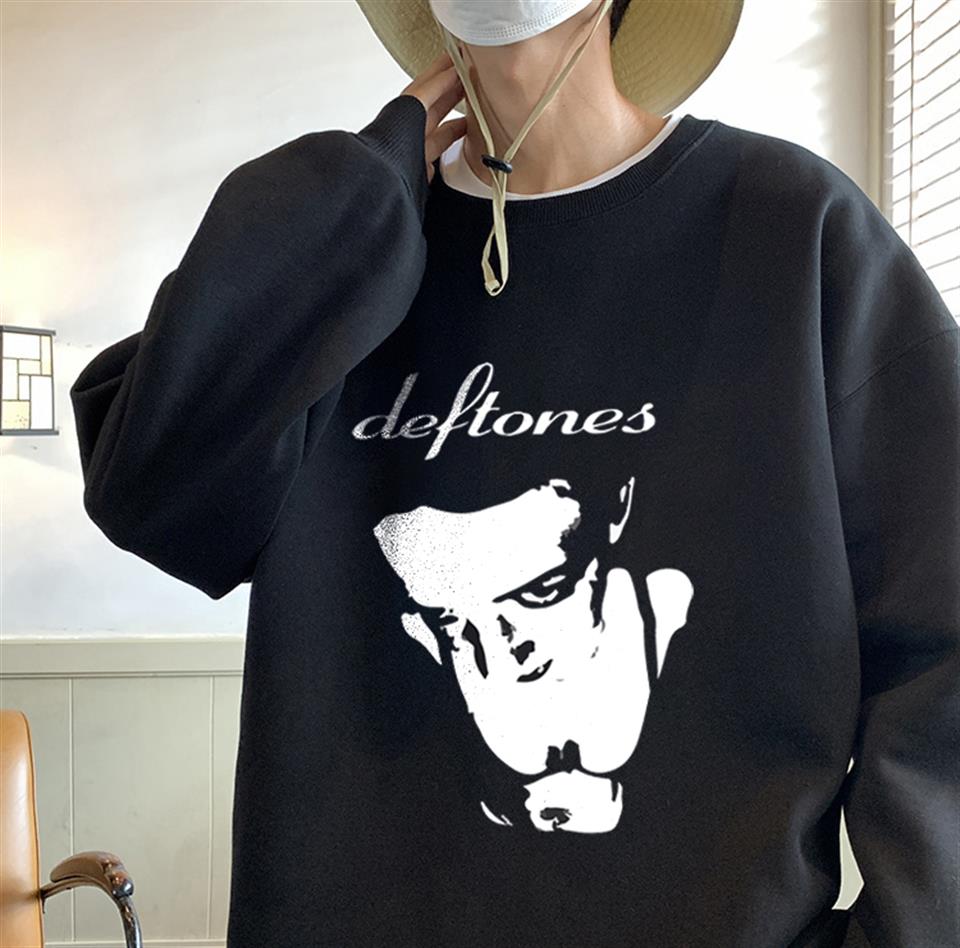 ESC BUTİK Deftones Baskılı Siyah Unisex Oversize Bisiklet Yaka Sweatshirt