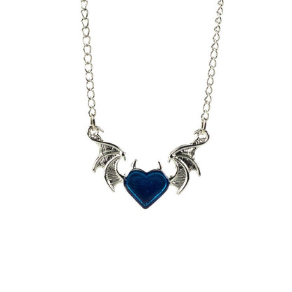 ESC BUTİK Devil Blue Heart Kolye