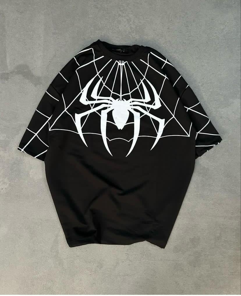 ESC BUTİK Extra Salaş Spider Baskılı  (Unisex) T-Shirt