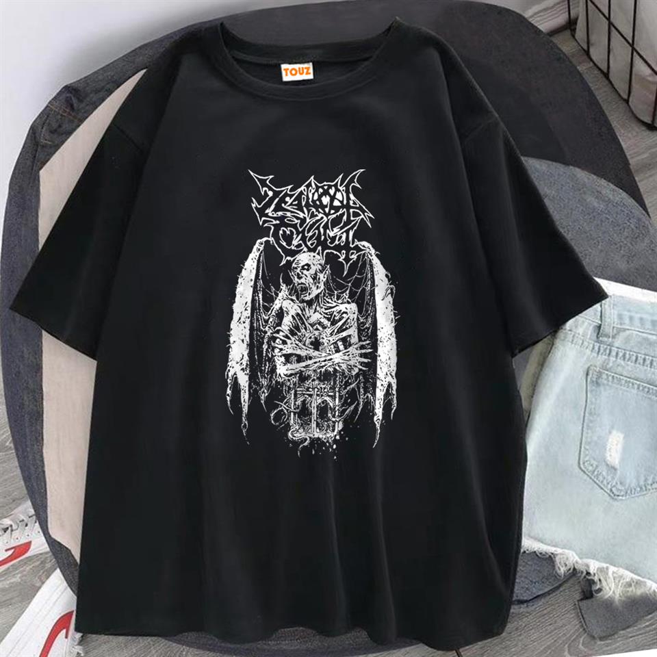 ESC BUTİK Gothic Devil Baskılı Siyah Unisex Oversize T-shirt