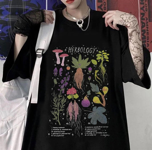 ESC BUTİK Gothic Herbology Unisex Oversize T-Shirt