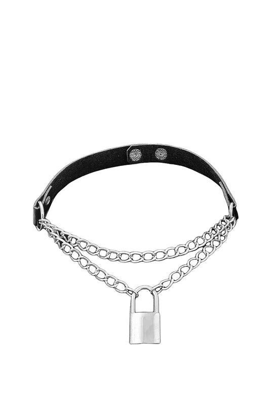 ESC BUTİK Gothic Kilit Zincir Choker