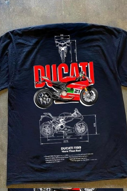 ESC BUTİK H2R & DUCATİ Detail Oversize Unisex T-Shirt