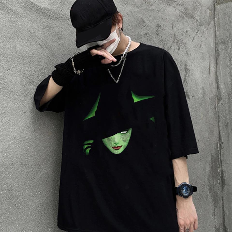 ESC BUTİK Halloween Noble Witch Baskılı Siyah Unisex Oversize T-shirt