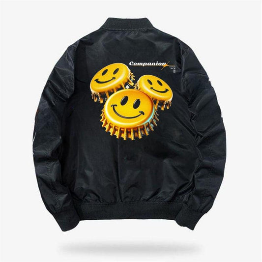 ESC BUTİK Happiness Baskılı Unisex Bomber Ceket