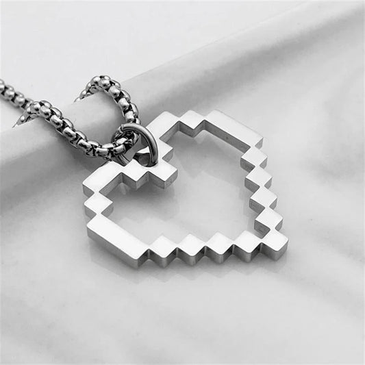 ESC BUTİK Heart Pixel Tasarım Unisex Kolye