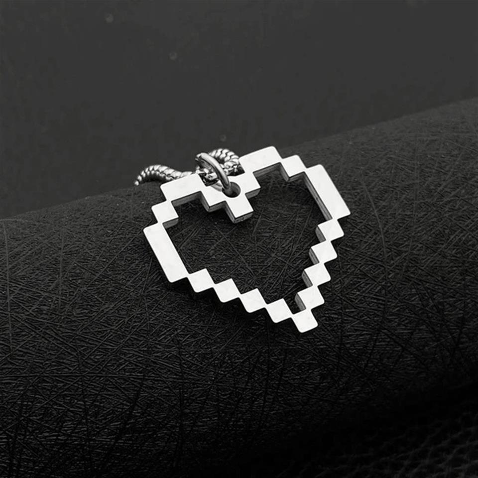 ESC BUTİK Heart Pixel Tasarım Unisex Kolye