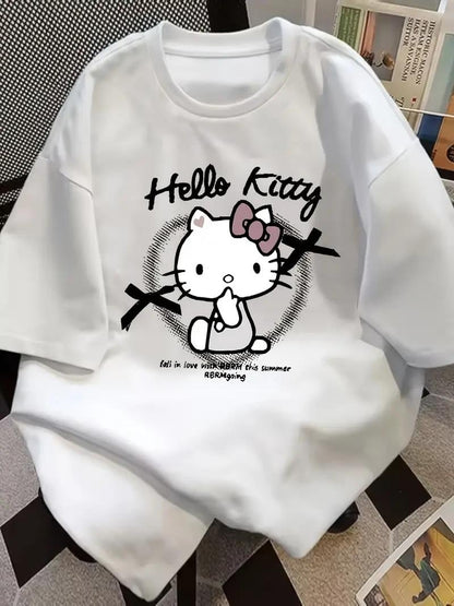 ESC BUTİK Hello Kitty Graffiti Oversize T-shirt