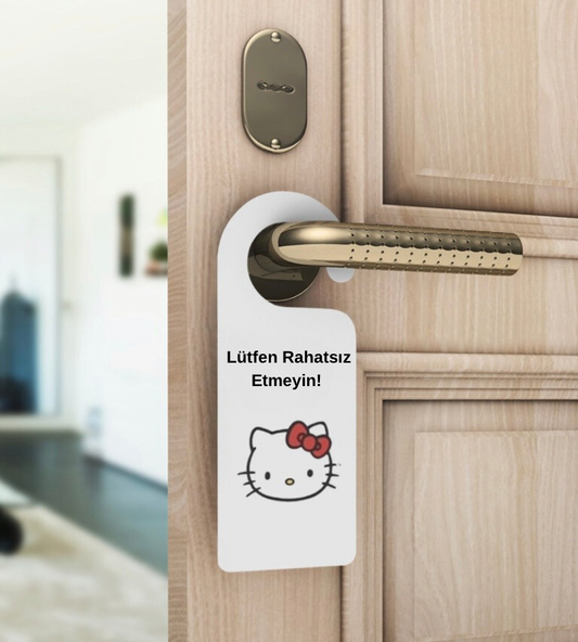 ESC BUTİK Hello Kitty Rahatsız Etme Kapı Askısı