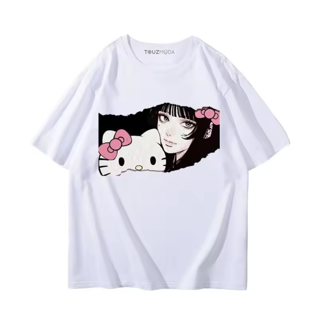 ESC BUTİK Hello Kitty Tomie Kawakami Oversize T-shirt