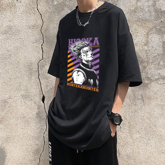 ESC BUTİK Hunter X Hunter Hisoka Baskılı Siyah Unisex Oversize T-shirt