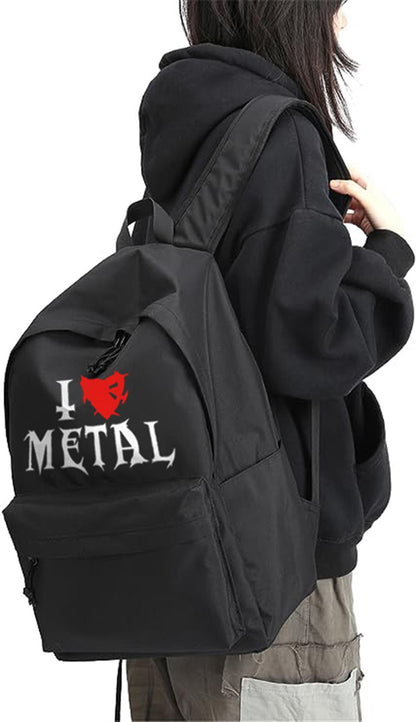 ESC BUTİK I Love Metal Baskılı Unisex Sırt Çantası