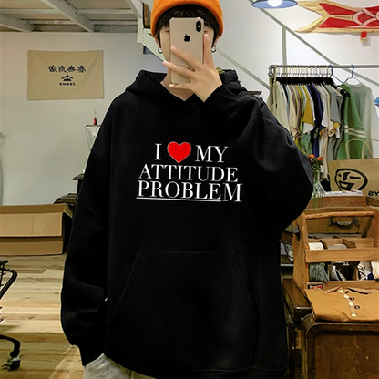 ESC BUTİK I Love My Attitude Problem Baskılı Unisex Oversize Hoodie