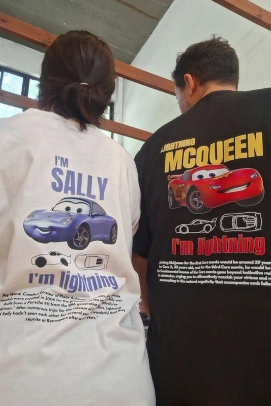 ESC BUTİK I'M SALLY & MCQUEEN Car Detail Oversize Unisex T-Shirt