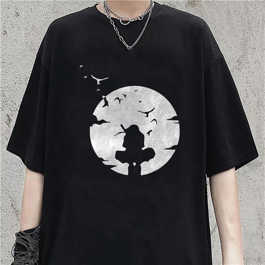 ESC BUTİK Itachi Shadow Baskılı Siyah Unisex Oversize T-shirt