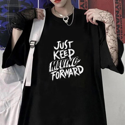 ESC BUTİK 'Just Keep' Siyah Unisex Oversize T-shirt