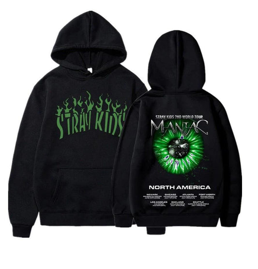 ESC BUTİK K-Pop Stray Kids Maniac Siyah Kapşonlu Hoodie Sweatshirt