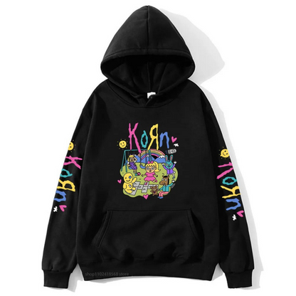 ESC BUTİK Korn Baskılı Oversize Hoodie