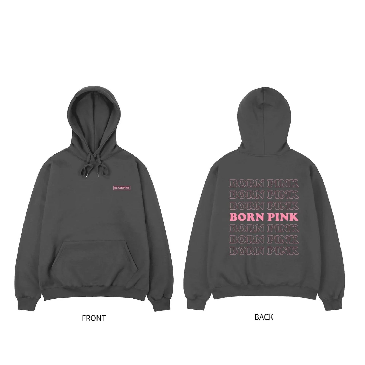 ESC BUTİK Kpop Born Pink Antrasit Kapüşonlu Sweatshirt