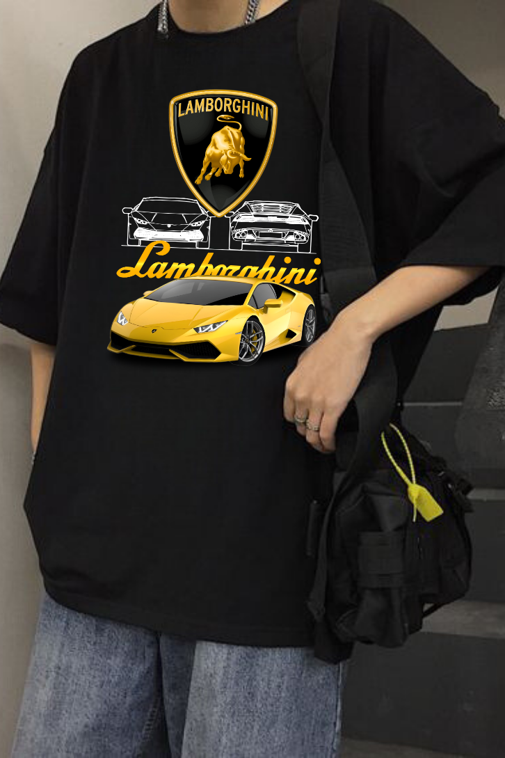 ESC BUTİK Lamborghini Retro Baskılı T-shirt